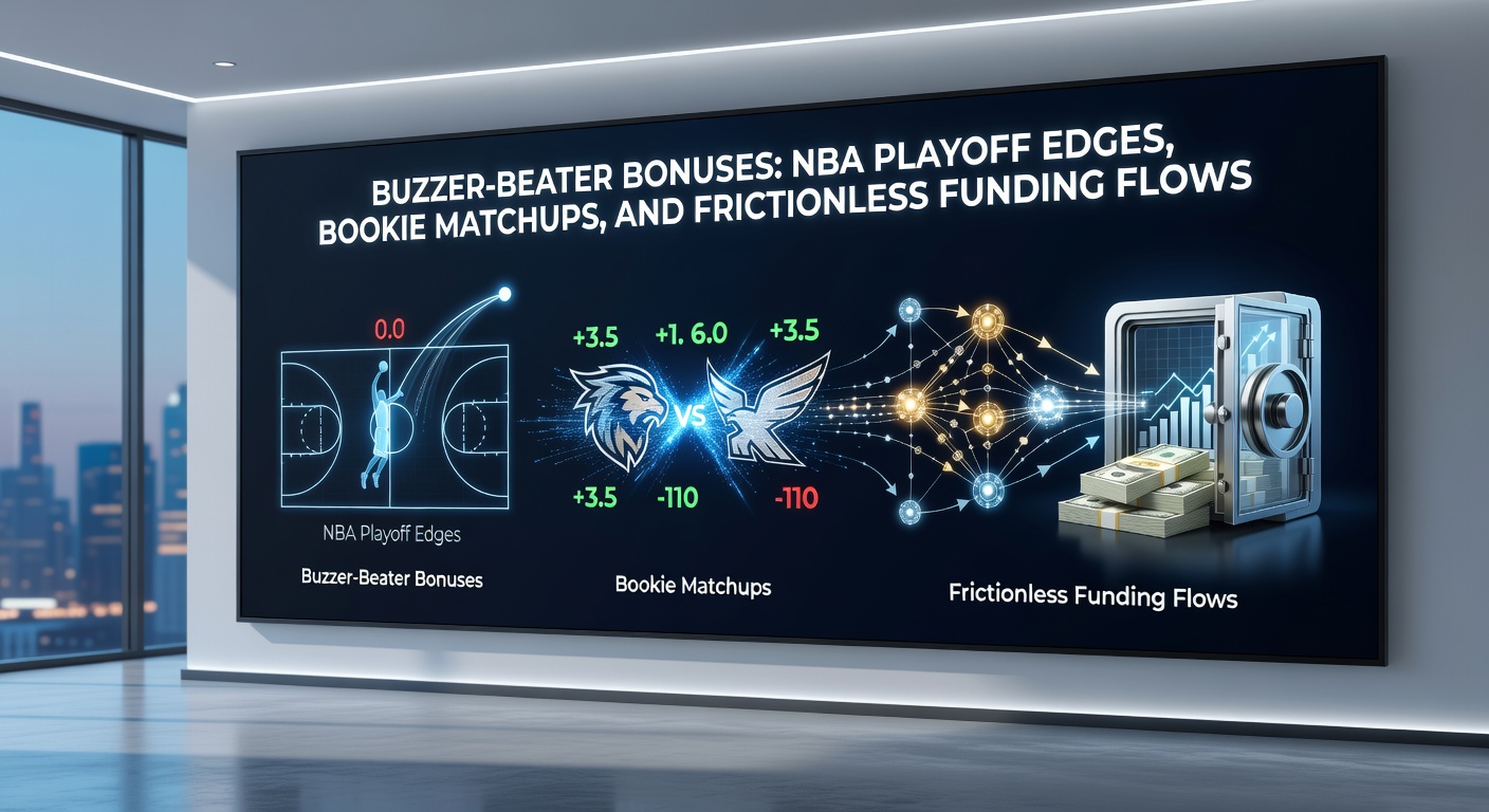 Dramatic NBA playoff buzzer-beater shot with crowd erupting in excitement, highlighting high-stakes moments that drive betting action
