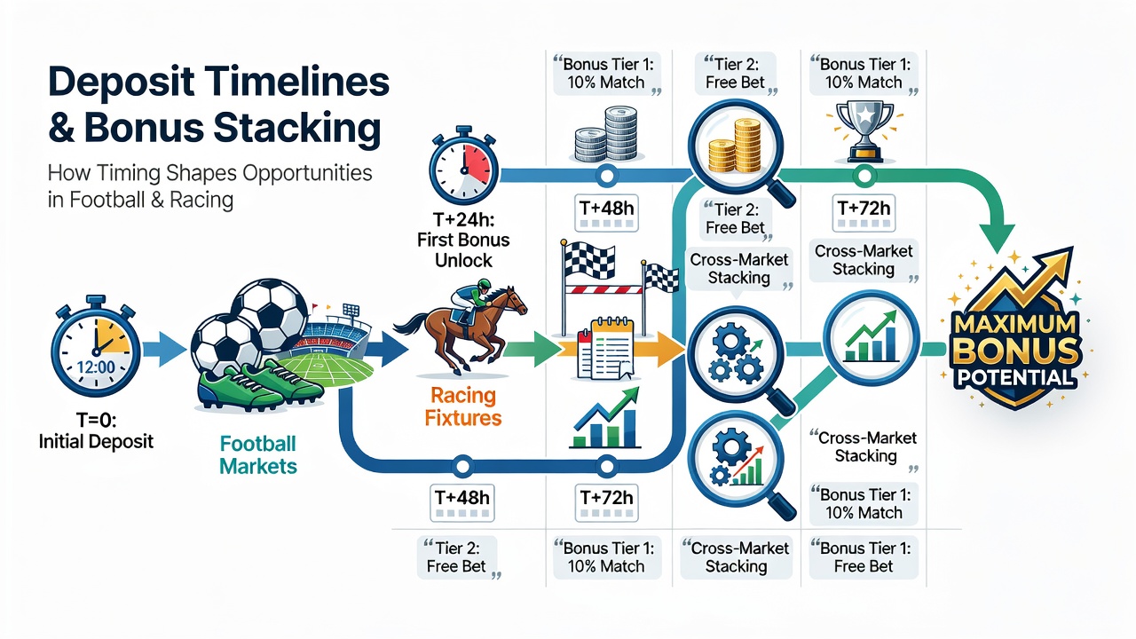 Comparison chart of deposit method speeds and corresponding bonus activation windows for horse racing events