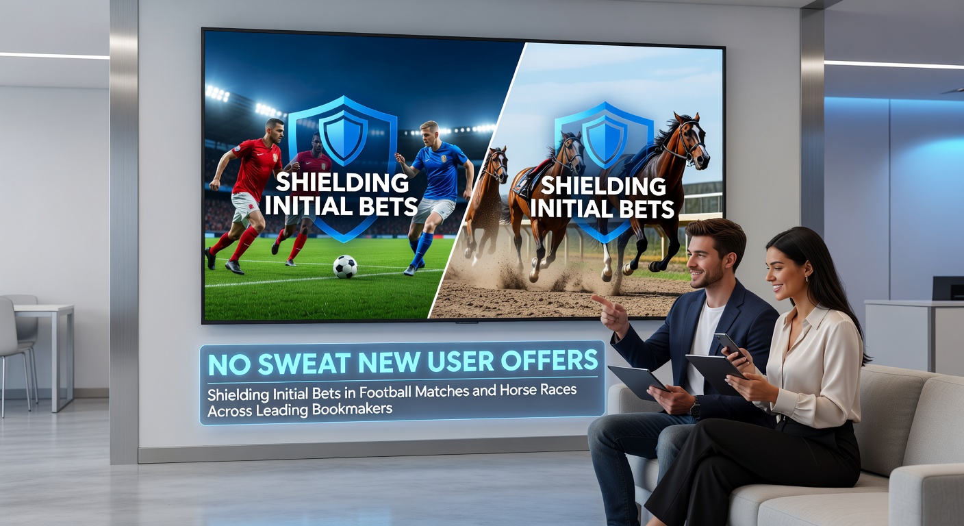 Screenshot of a betting app displaying a no-sweat offer activation for a horse race and football match, with refund terms highlighted