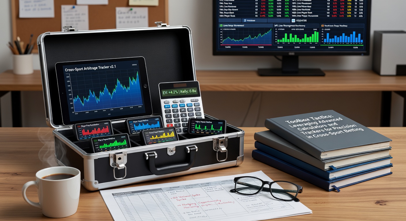 Portfolio tracker interface displaying cross-sport betting positions, profit metrics, and risk indicators